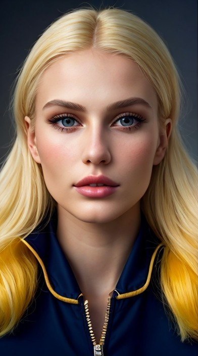 Close-Up Portrait of Young Woman with Blonde Hair