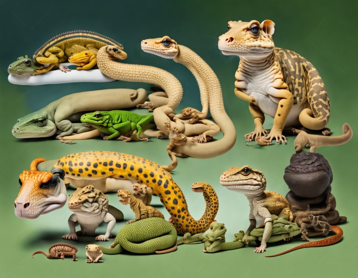Vibrant Display of Diverse Lizards and Reptiles