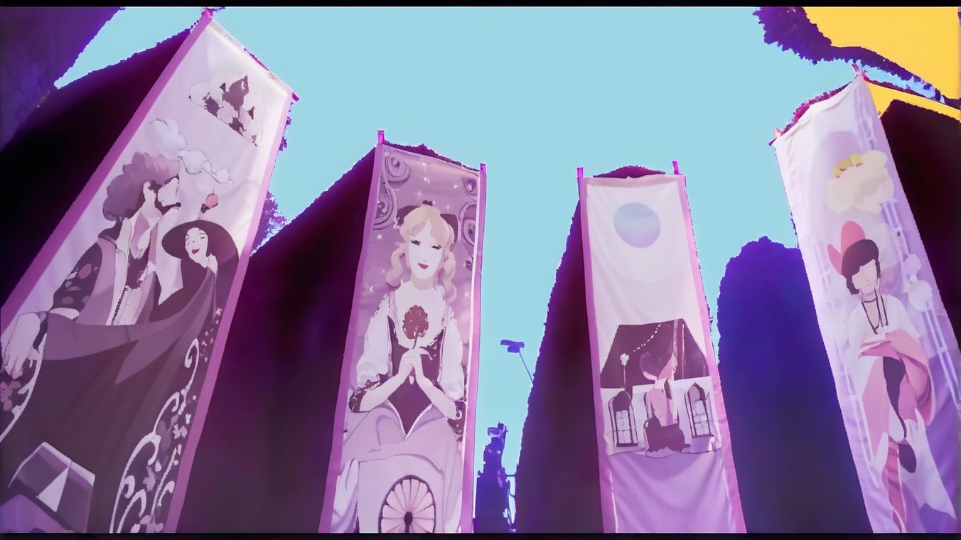 Colorful Banners with Romantic Artistic Illustrations