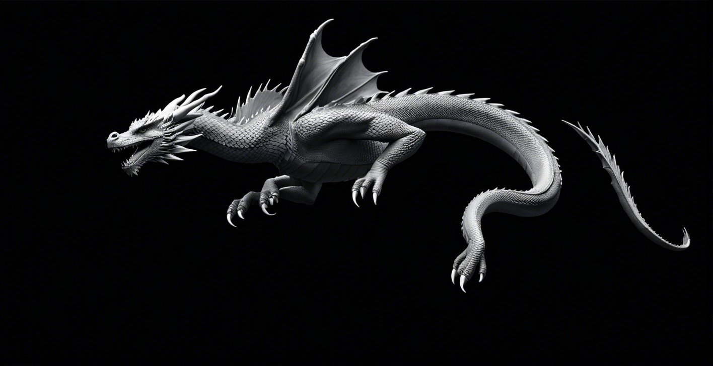 Intricately Designed Majestic Dragon in Dynamic Pose