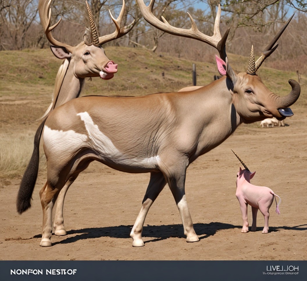 Fantastical Animals Resembling Deer and Unicorns