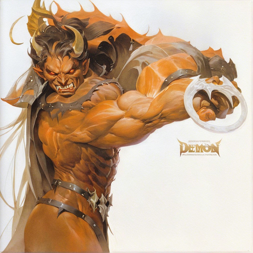 Imposing Demon Character with Muscular Physique
