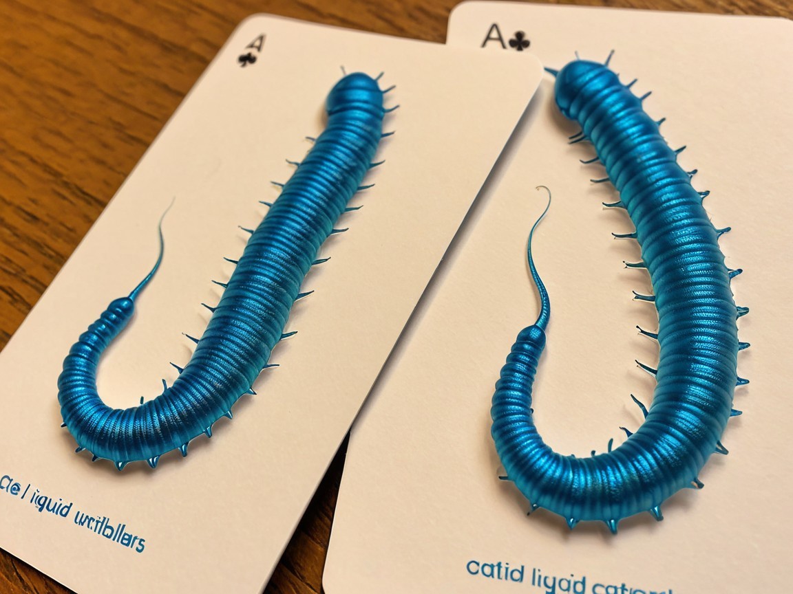 Playing Cards Featuring 3D Worm-Like Creatures