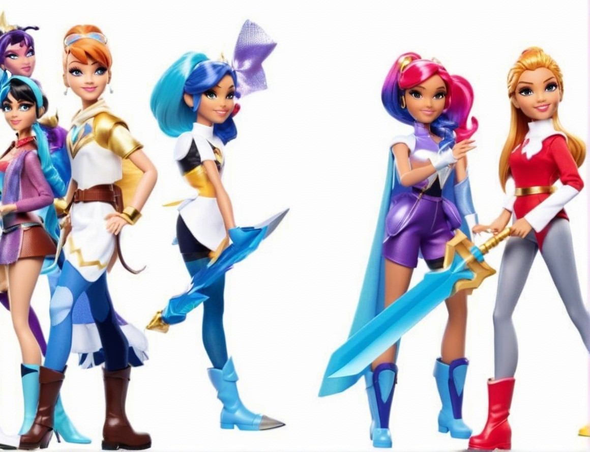 Colorful Female Characters with Fantasy Swords and Style