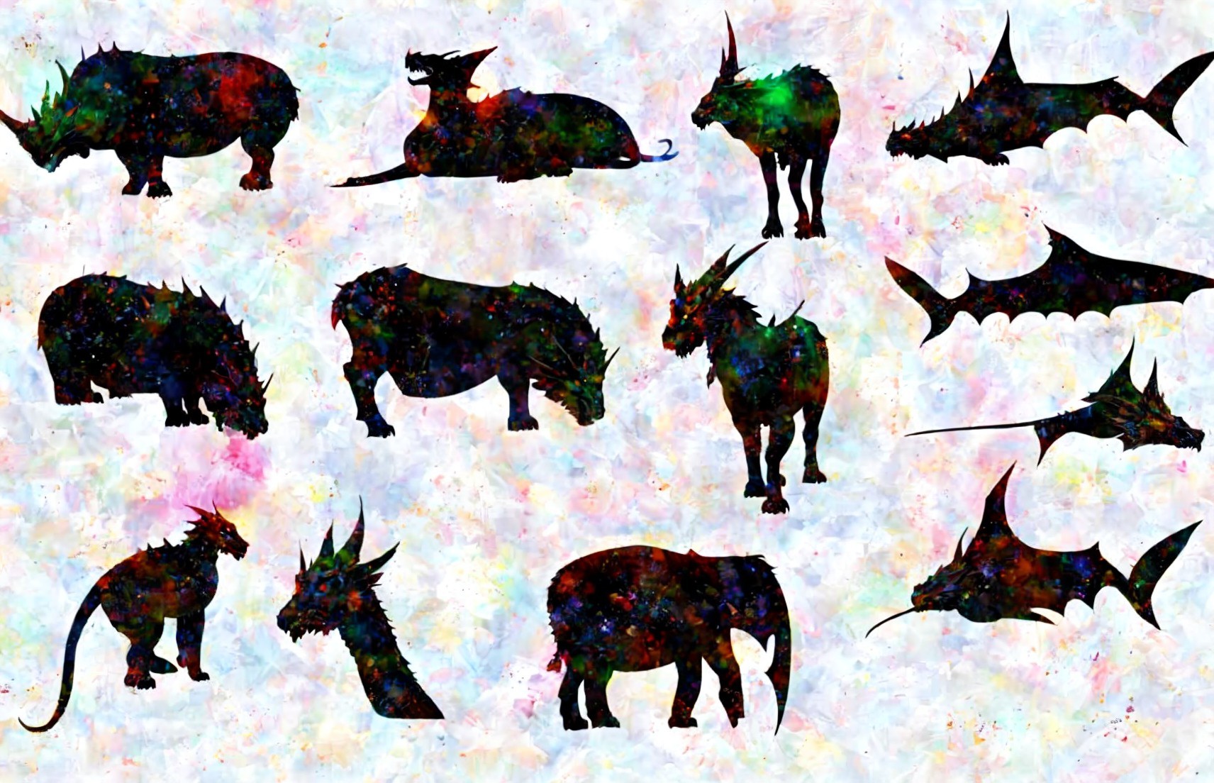 Whimsical Silhouettes of Fantastical Creatures