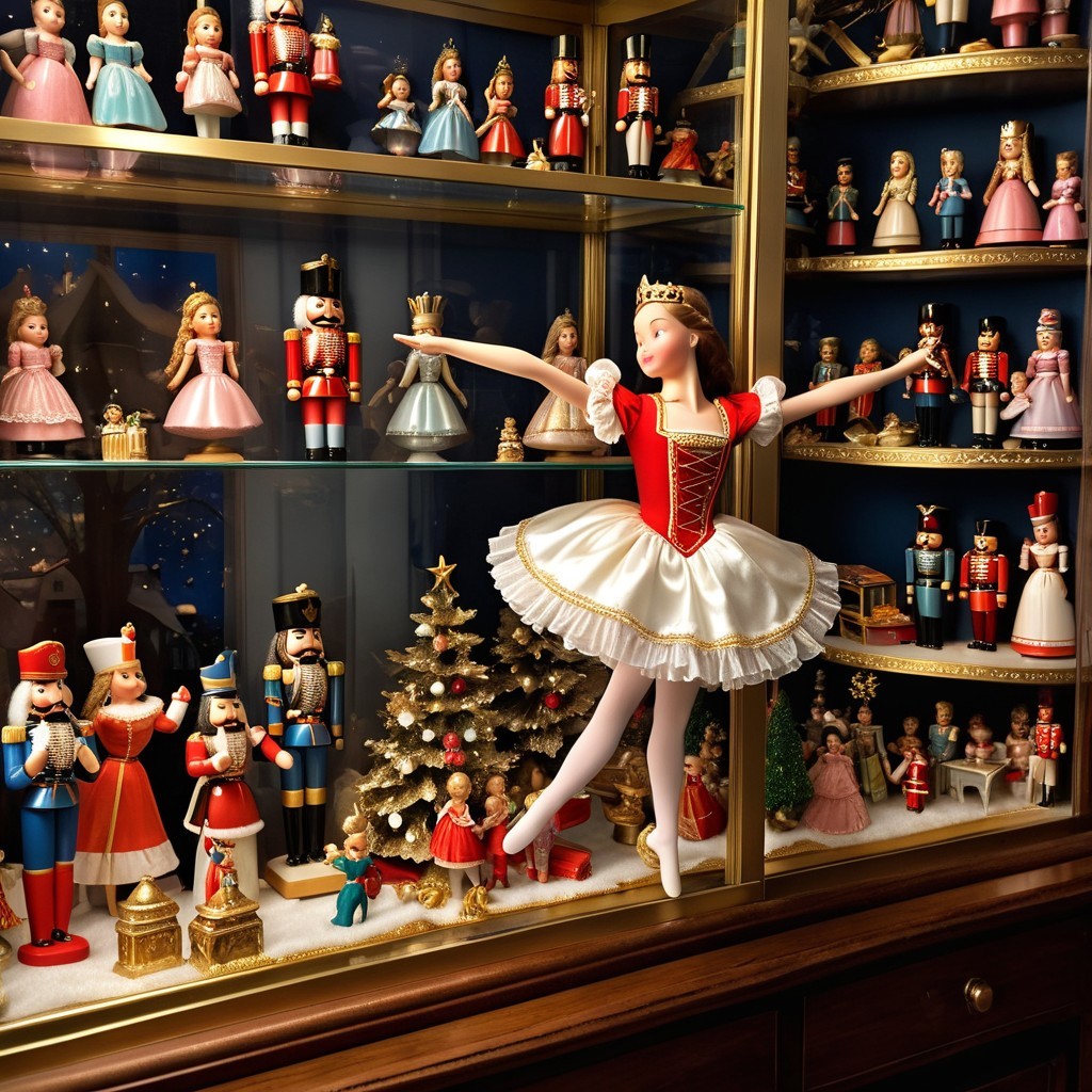 Ballerina Doll Surrounded by Festive Decorations