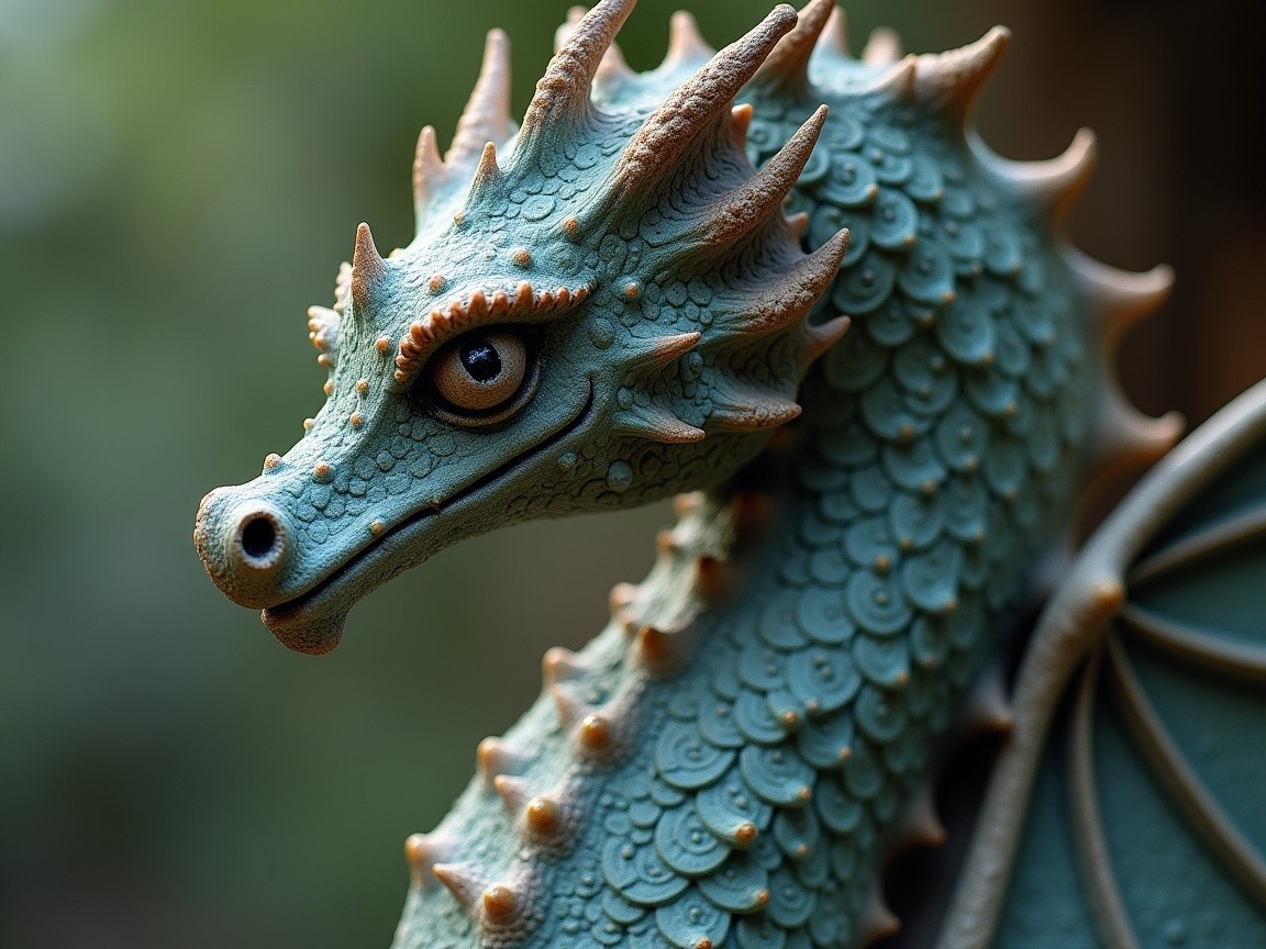 Intricate Dragon Sculpture with Textured Design
