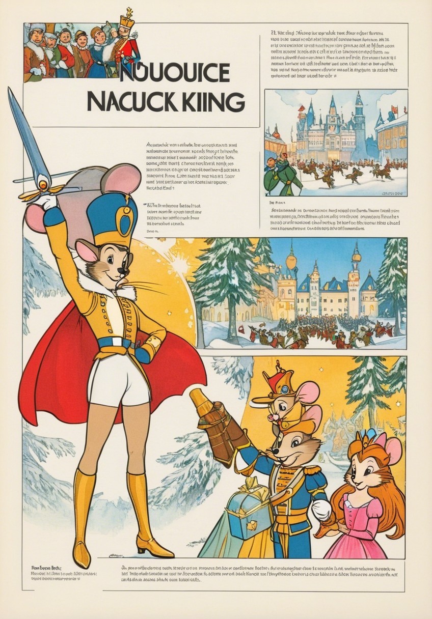 Colorful Illustrated Scene of Royal Anthropomorphic Mice