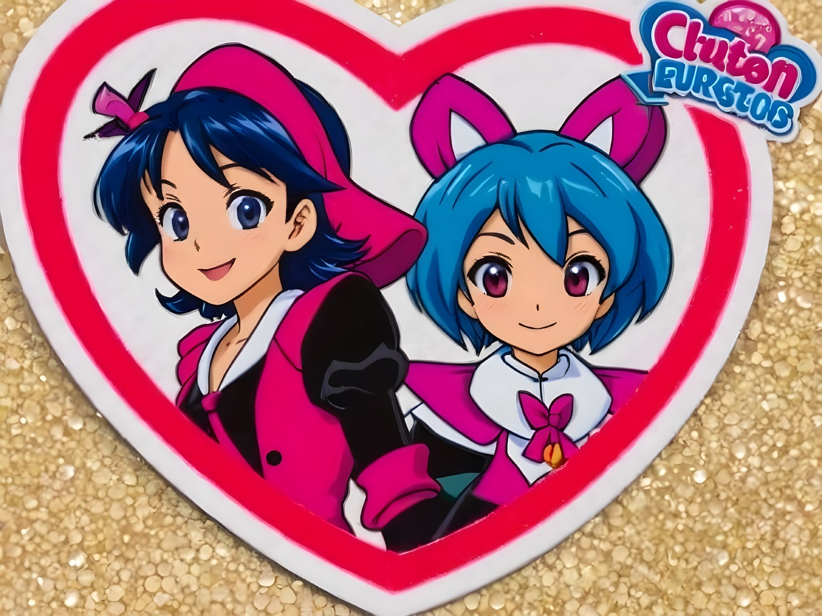 Animated Characters on Heart-Shaped Background