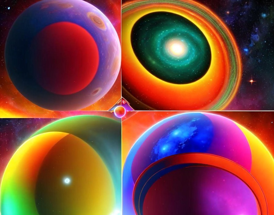 Vibrant Abstract Representations of Celestial Bodies