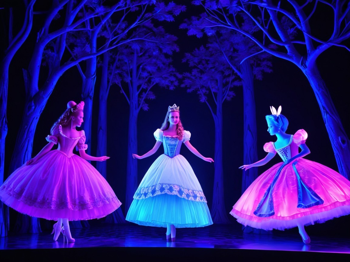 Elegant Characters in Magical Forest Setting