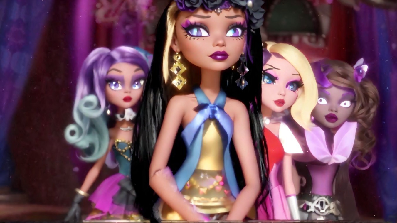 Stylish dolls in vibrant setting with unique outfits