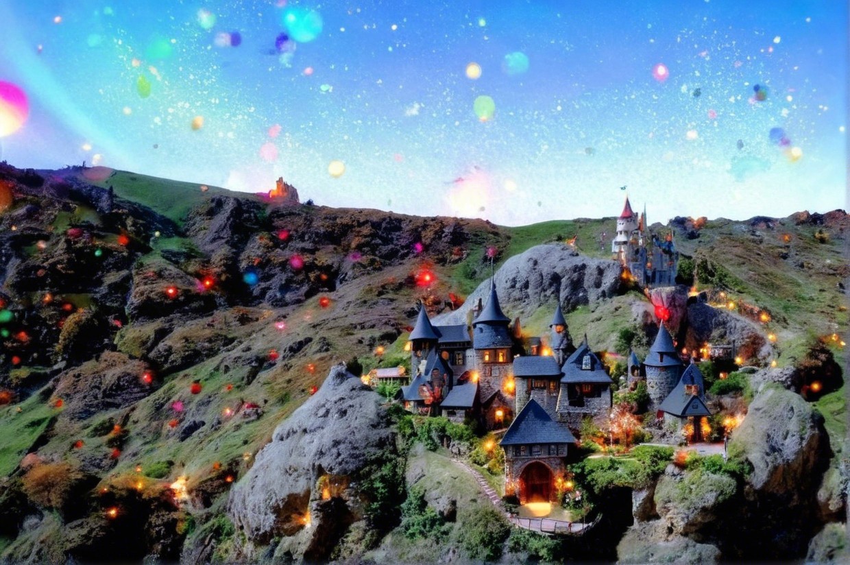 Whimsical Castle in Enchanting Fairy-Tale Landscape
