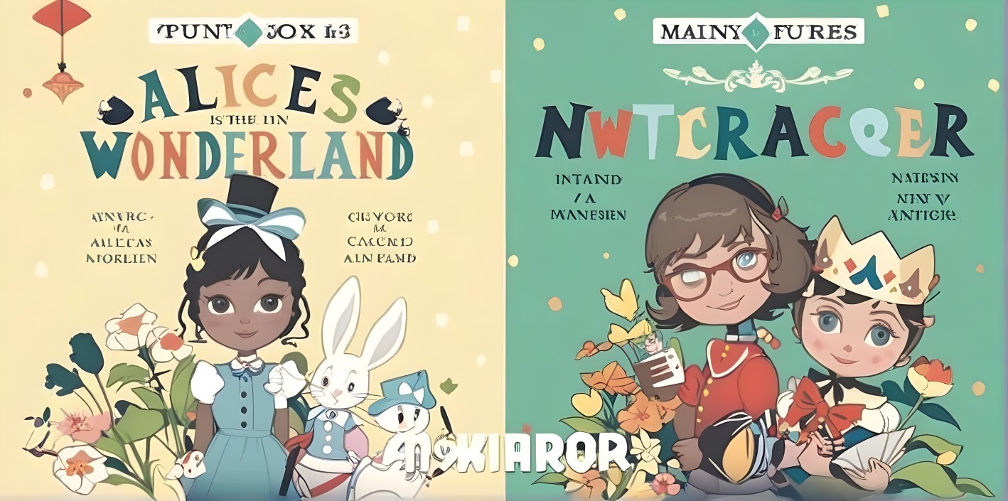 Whimsical Book Covers of Wonderland and Nutcracker