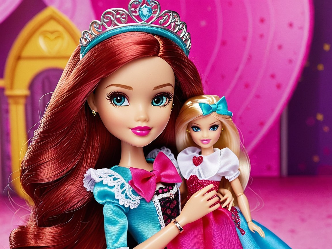 Glamorous Doll in Blue Gown with Matching Outfit