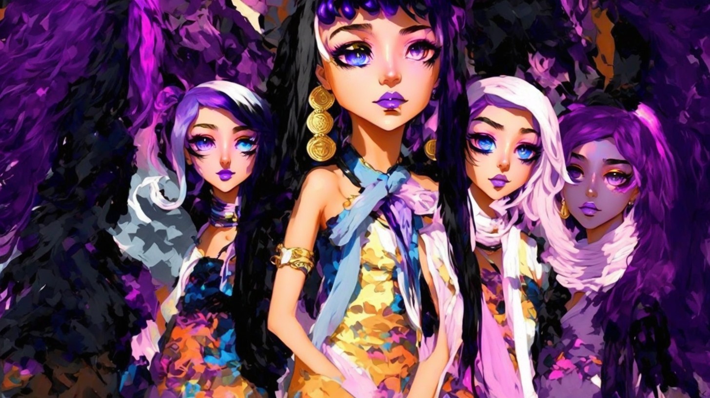 Anime-Inspired Characters with Bold Styles and Colors