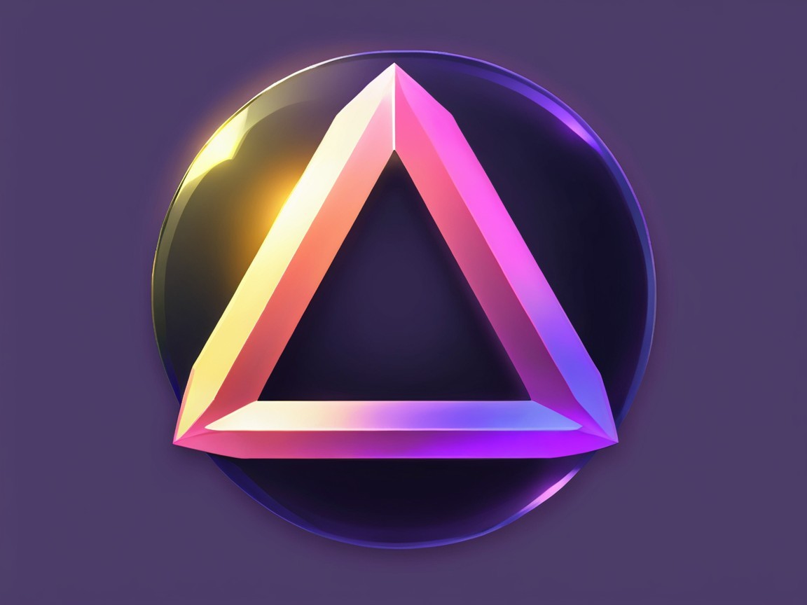 Modern 3D Triangle with Vibrant Gradient Design