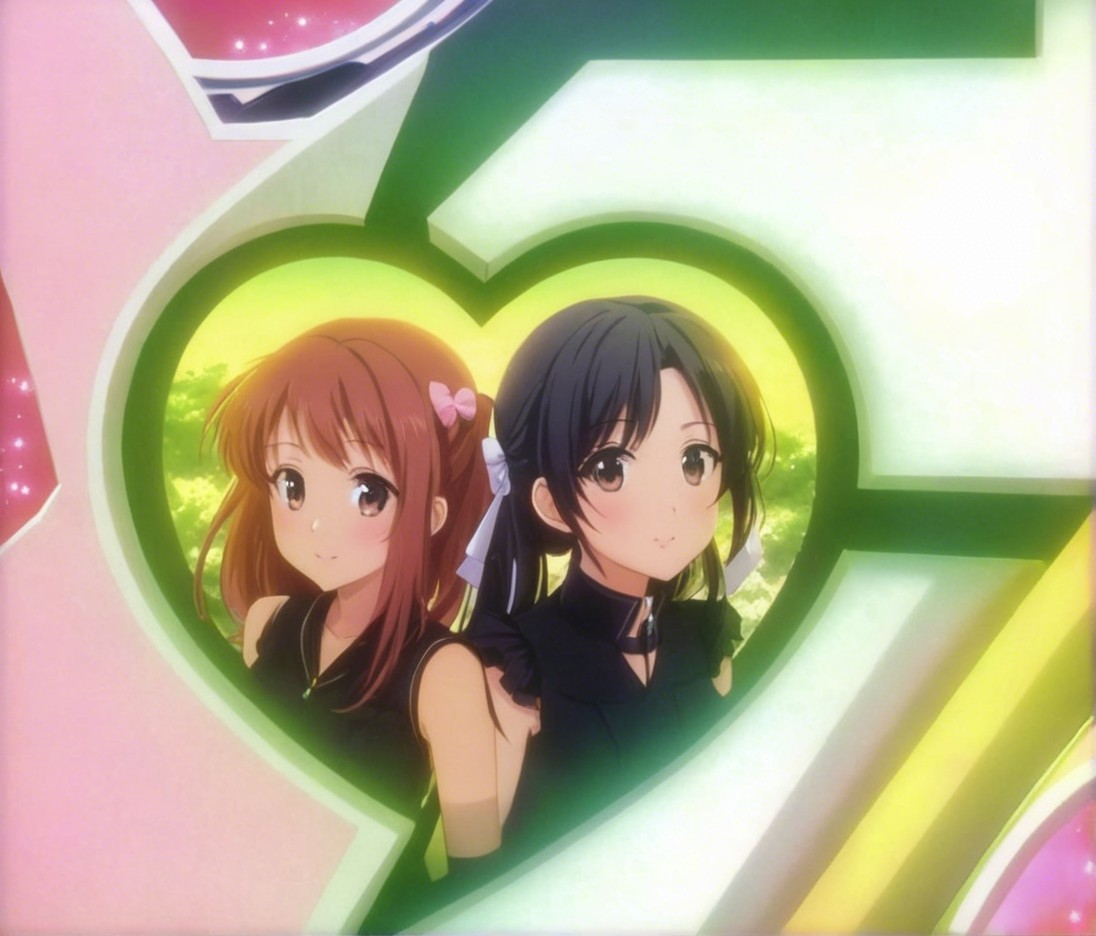 Heart-Shaped Design with Two Stylish Girls