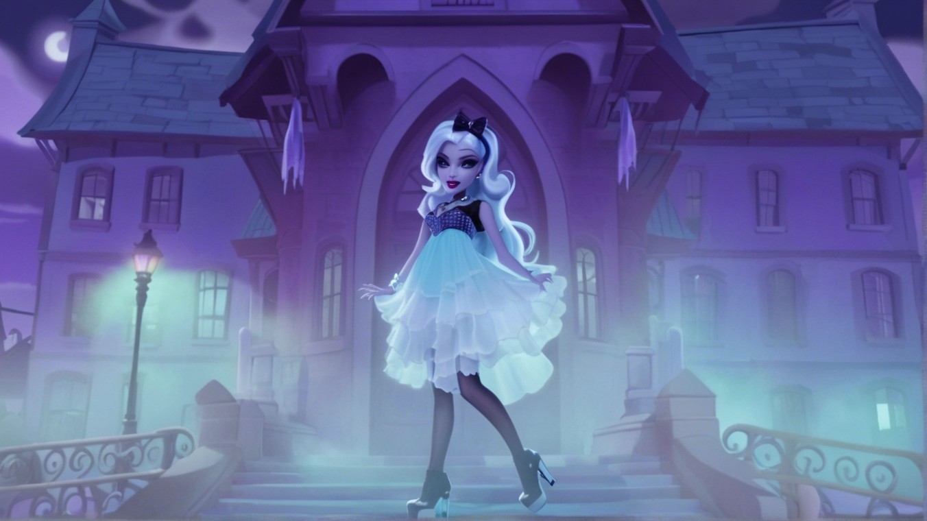 Stylish Character at Haunted Mansion Steps in Mist
