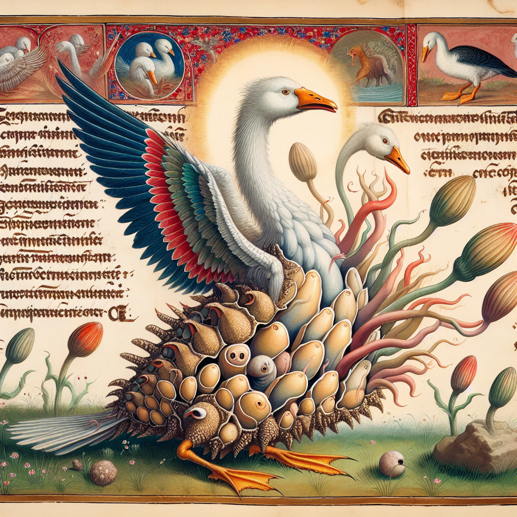 Surreal Composition of a Fantastical Bird and Nest