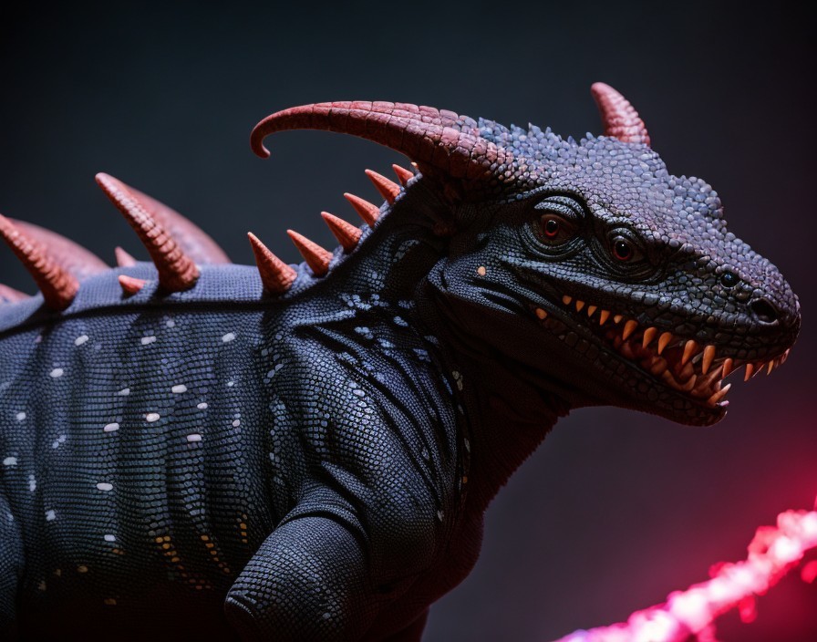 Dragon-like creature figurine with dark scales and spines