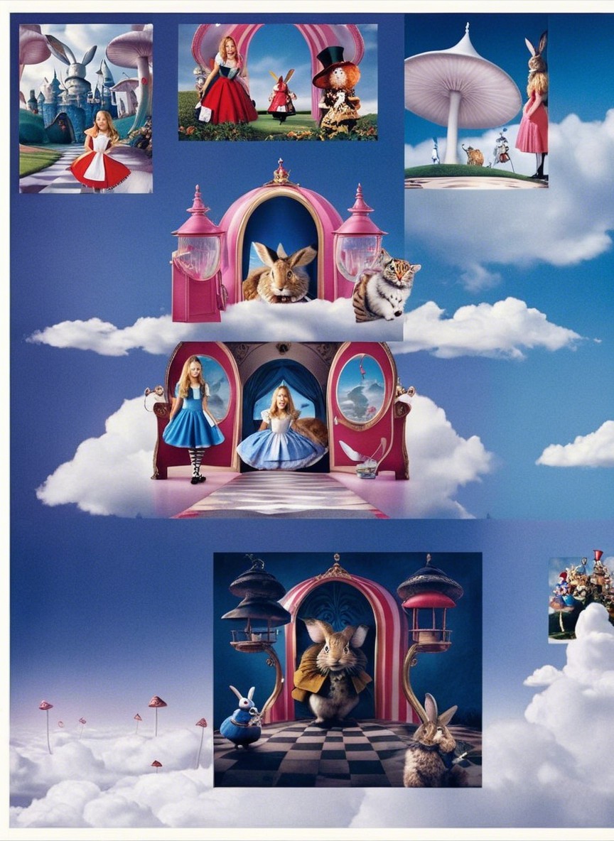 Whimsical Wonderland Scene with Dreamlike Elements