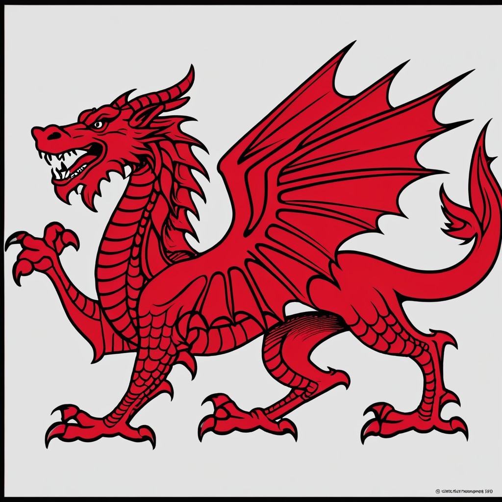 Detailed Description of a Striking Red Dragon
