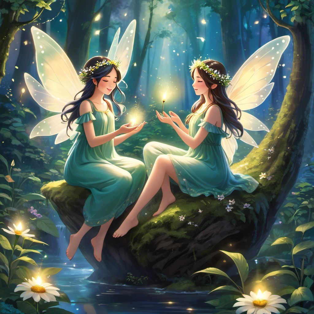 Ethereal Fairies in a Magical Forest Setting