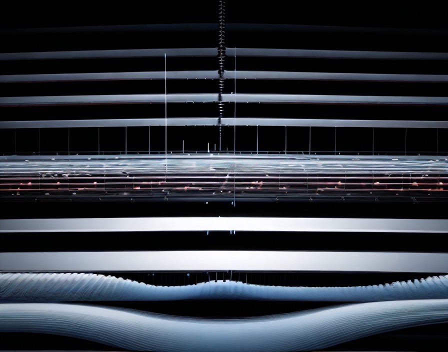 Abstract Pattern of Horizontal Lines with Depth and Light