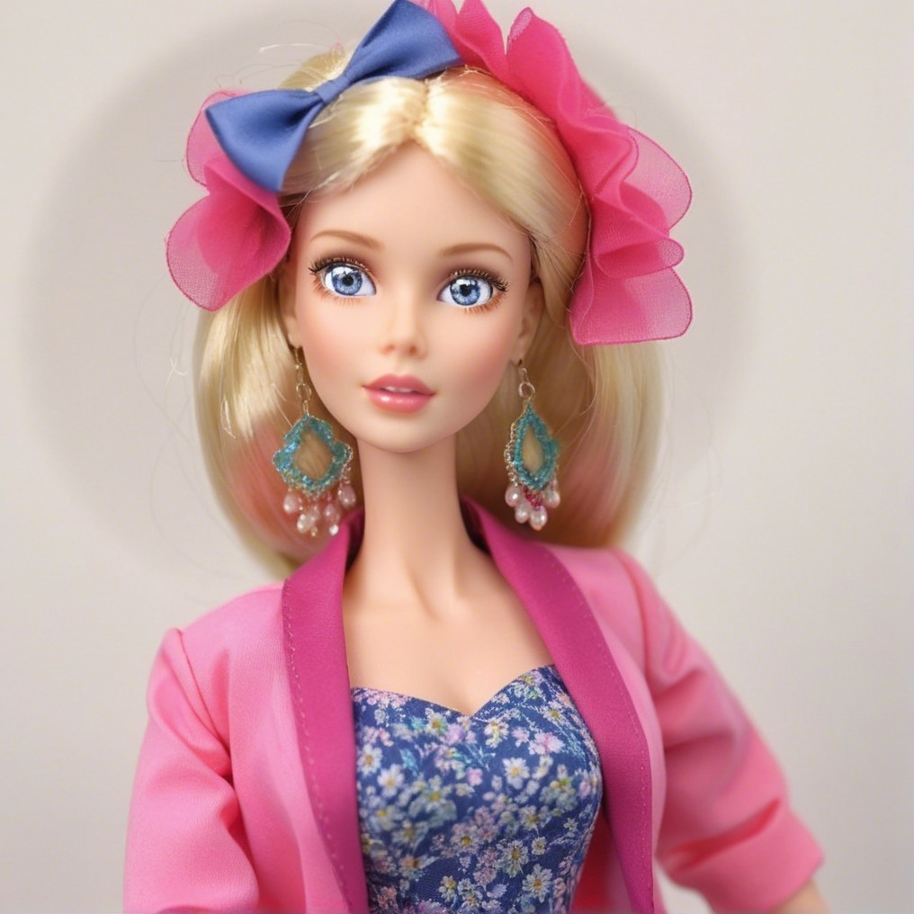 Fashion Doll with Blonde Hair and Floral Dress