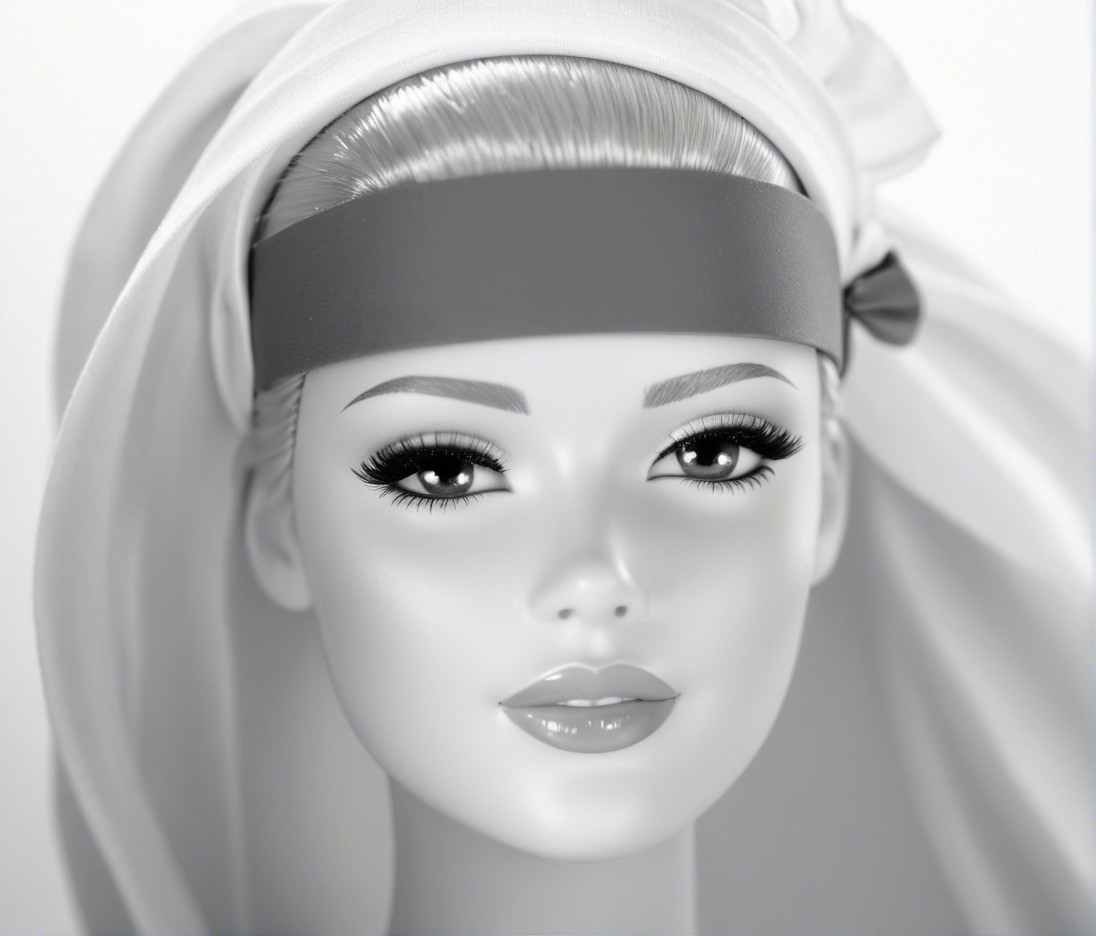 Close-up of a stylish mannequin with elegant features