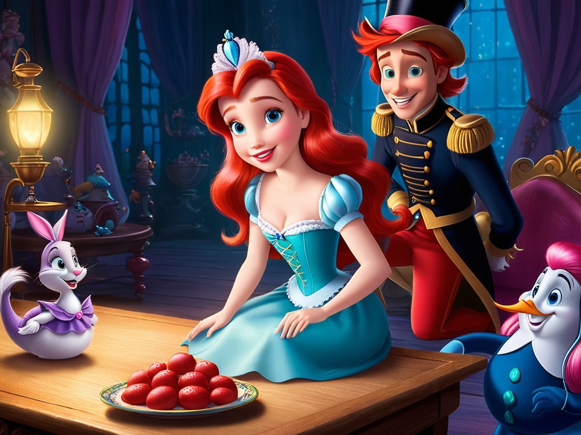 Animated Scene of a Princess with Animal Friends