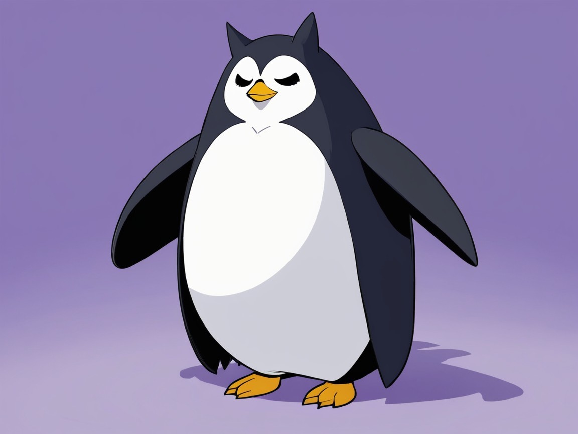 Cartoon Penguin Character with Stylish Features