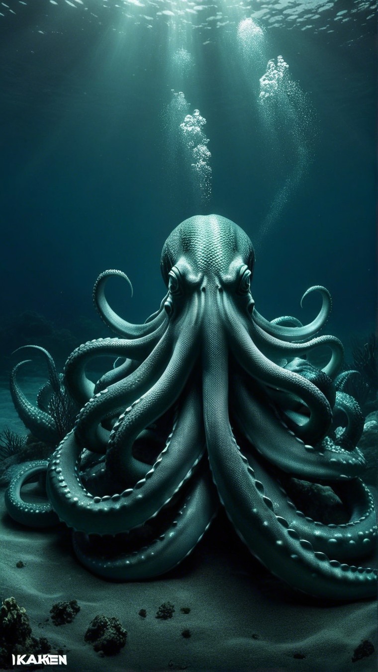 Majestic Octopus in Ocean Depths with Coral Surroundings