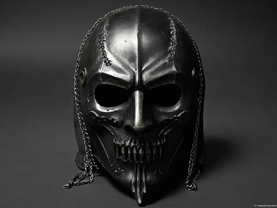 Intricate Black Skull Helmet with Glossy Finish