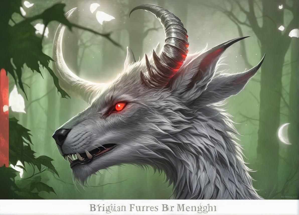 Majestic mythical creature in a mystical forest setting