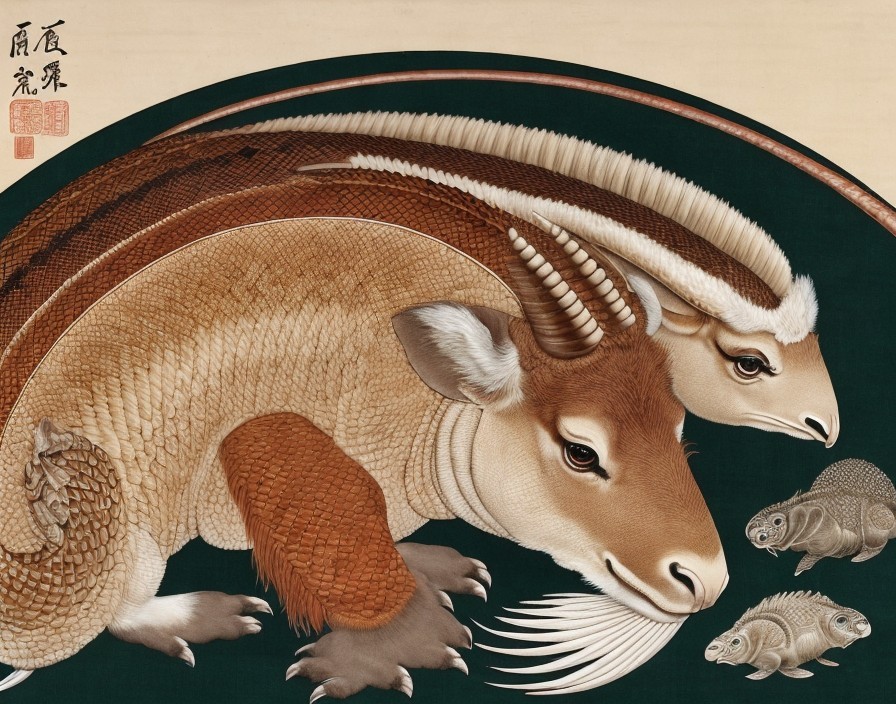 Antique Chinese Illustrations of Mythical Creatures