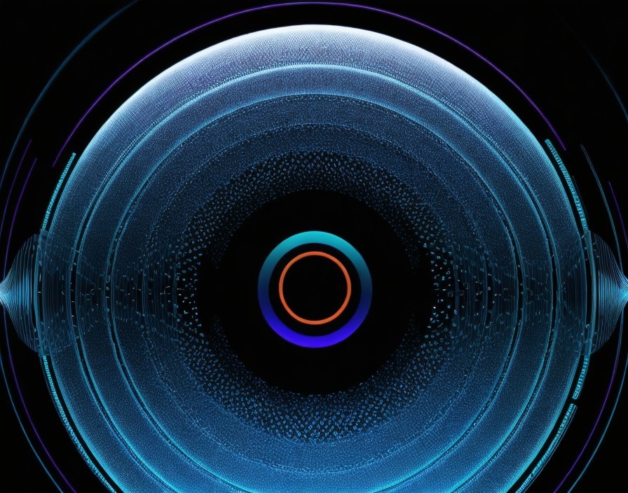 Futuristic Design of Concentric Circles in Vibrant Colors