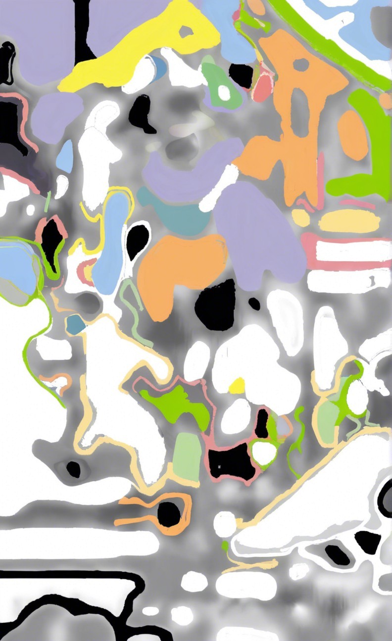 Abstract Composition of Vibrant Colors and Shapes