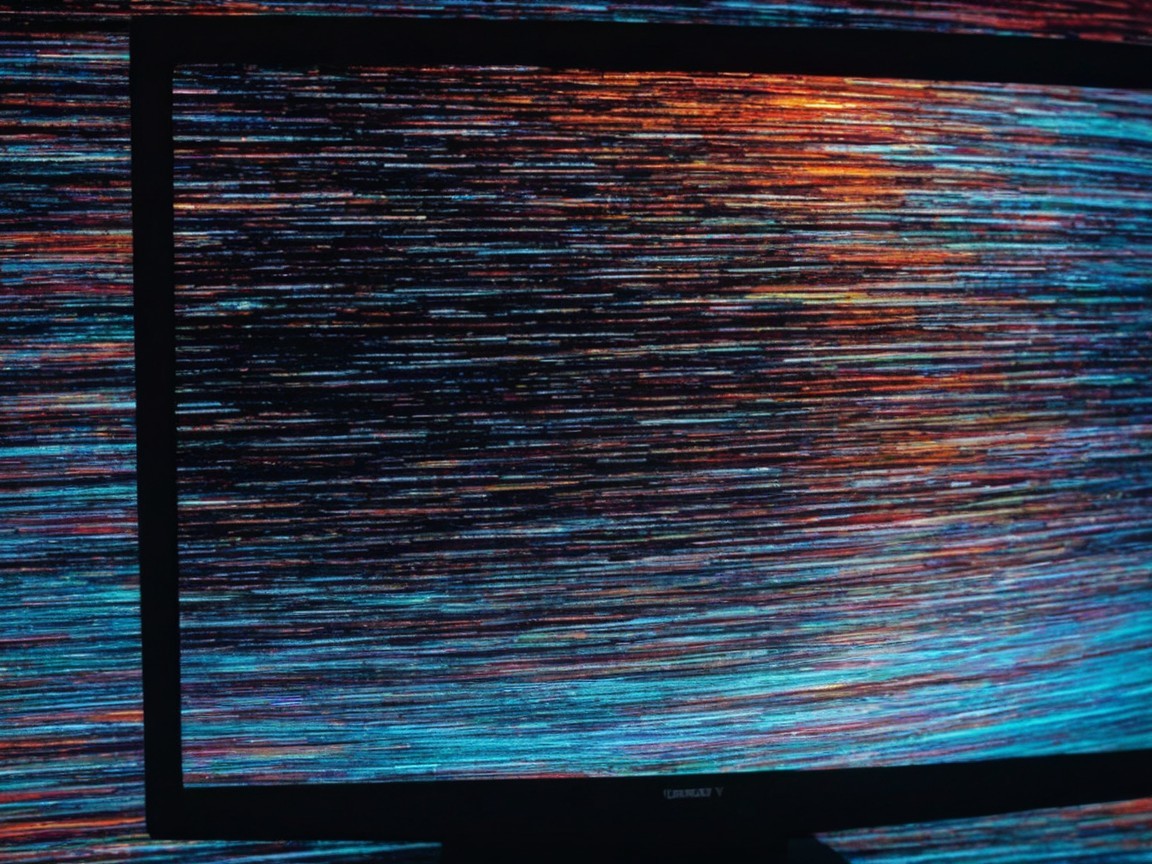 Modern Television with Colorful Abstract Patterns