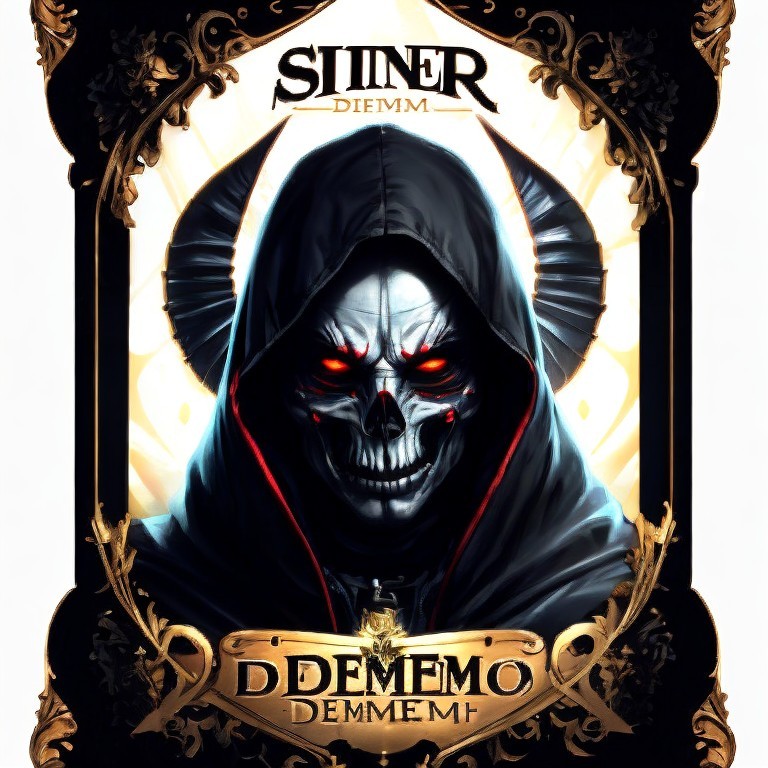 Dark Cloaked Figure with Skull Face and Red Eyes