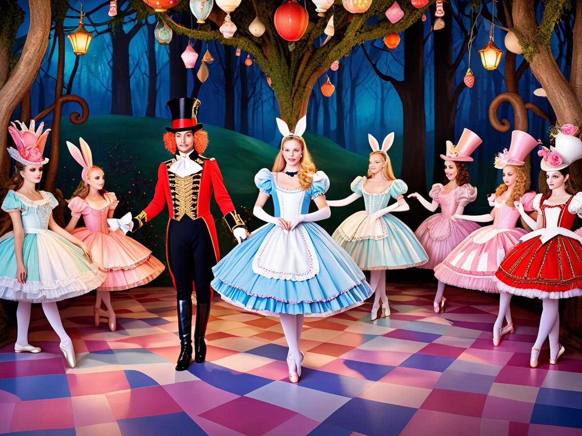 Alice in Wonderland Stage Production in Whimsical Setting