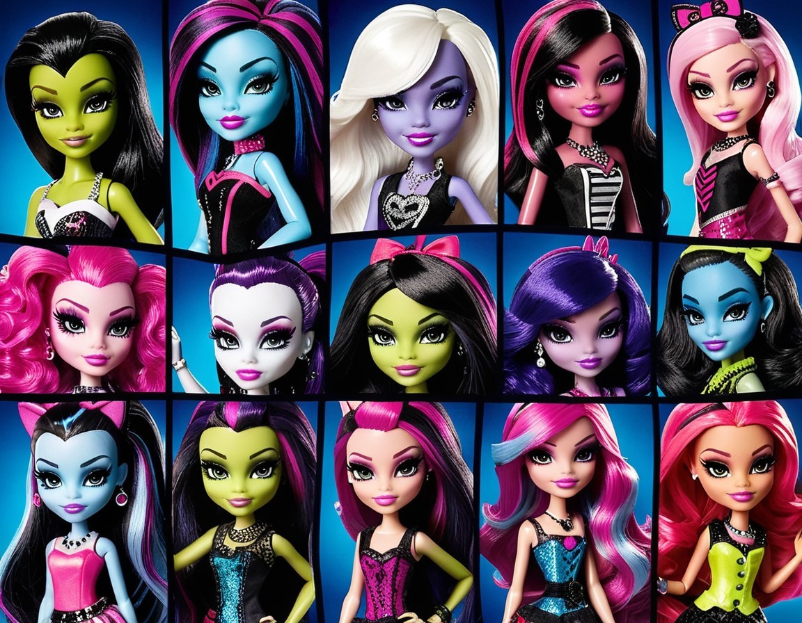 Colorful dolls with unique hairstyles and outfits