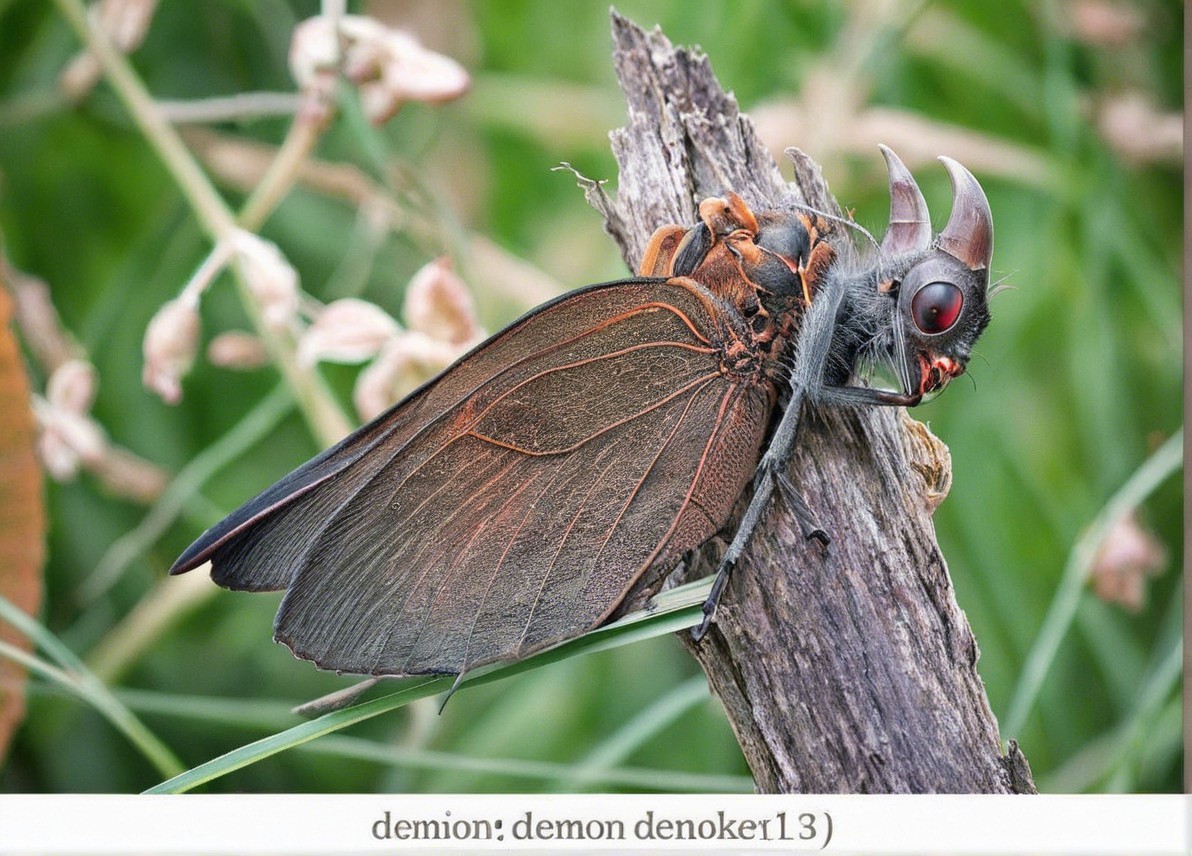 Insect with Reddish Eyes on Textured Wood Background