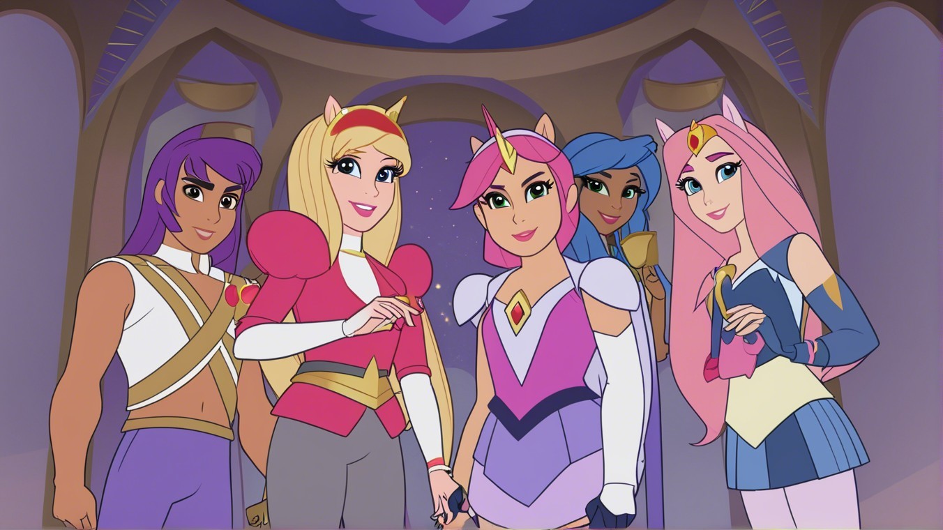 Vibrant Animated Characters in Magical Setting