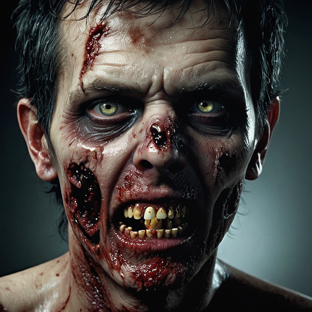 Chilling Portrait of a Grotesque Zombie