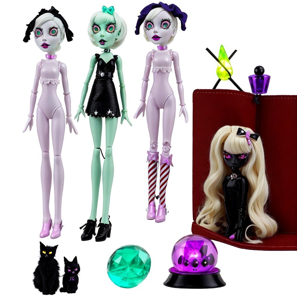 Collection of Three Stylized Dolls with Accessories