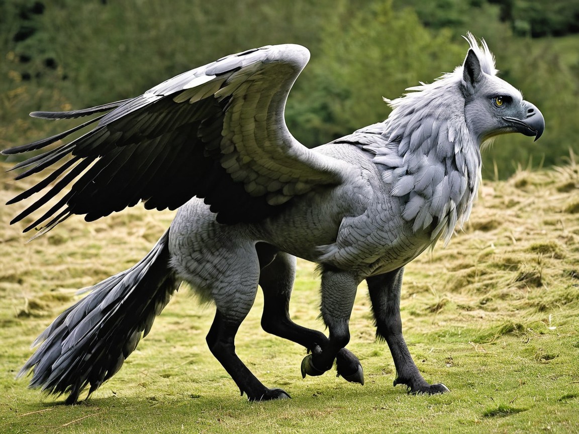 Majestic griffin with lion body and eagle features