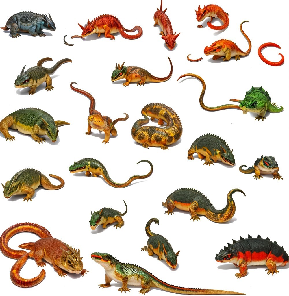 Vibrant Collection of Dinosaur and Lizard Figurines