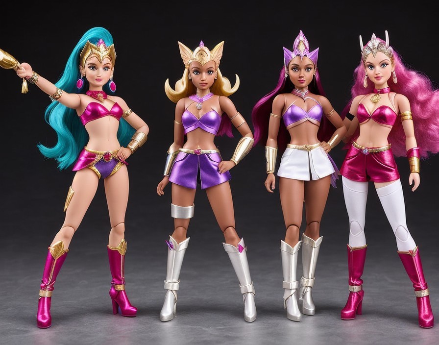 Stylish Dolls with Unique Outfits and Hairstyles